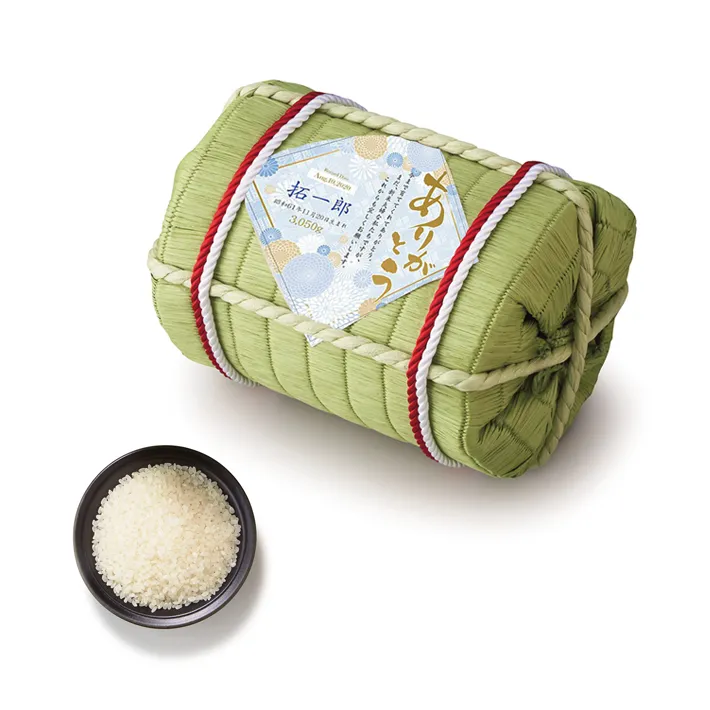 【両親プレゼント】魚沼産コシヒカリ 体重米 俵〈新郎〉ブルー
